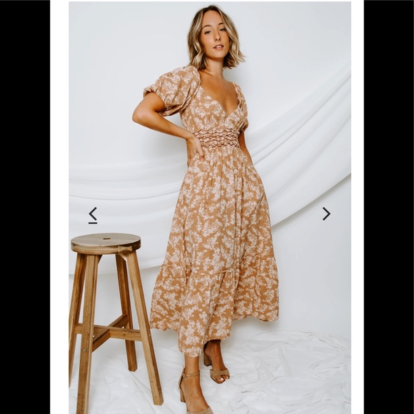 knee length dresses for ladies Free People Ellie Floral Print Gauze Maxi Dress in Soft Seafoam- Mediu main image 1